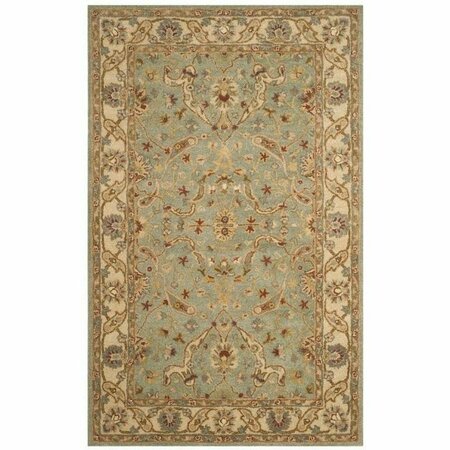 SAFAVIEH 6 x 9 ft. Medium Rectangle Traditional Antiquity- Teal and Beige Hand Tufted Rug AT311B-6